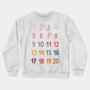 Numbers in Soft Boho Rainbow Colors for Kids Crewneck Sweatshirt